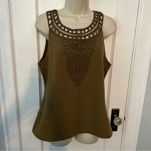 NEW WITHOUT TAGS 9-H15 STCL from Anthropologie olive green tank top